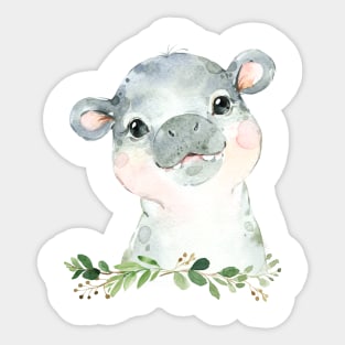 Hippo Sticker